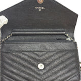 Chanel Caviar Chevron Quilted Wallet On Chain 2017