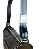 Chanel Black Patent Chocolate Bar Shoulder Bag '02