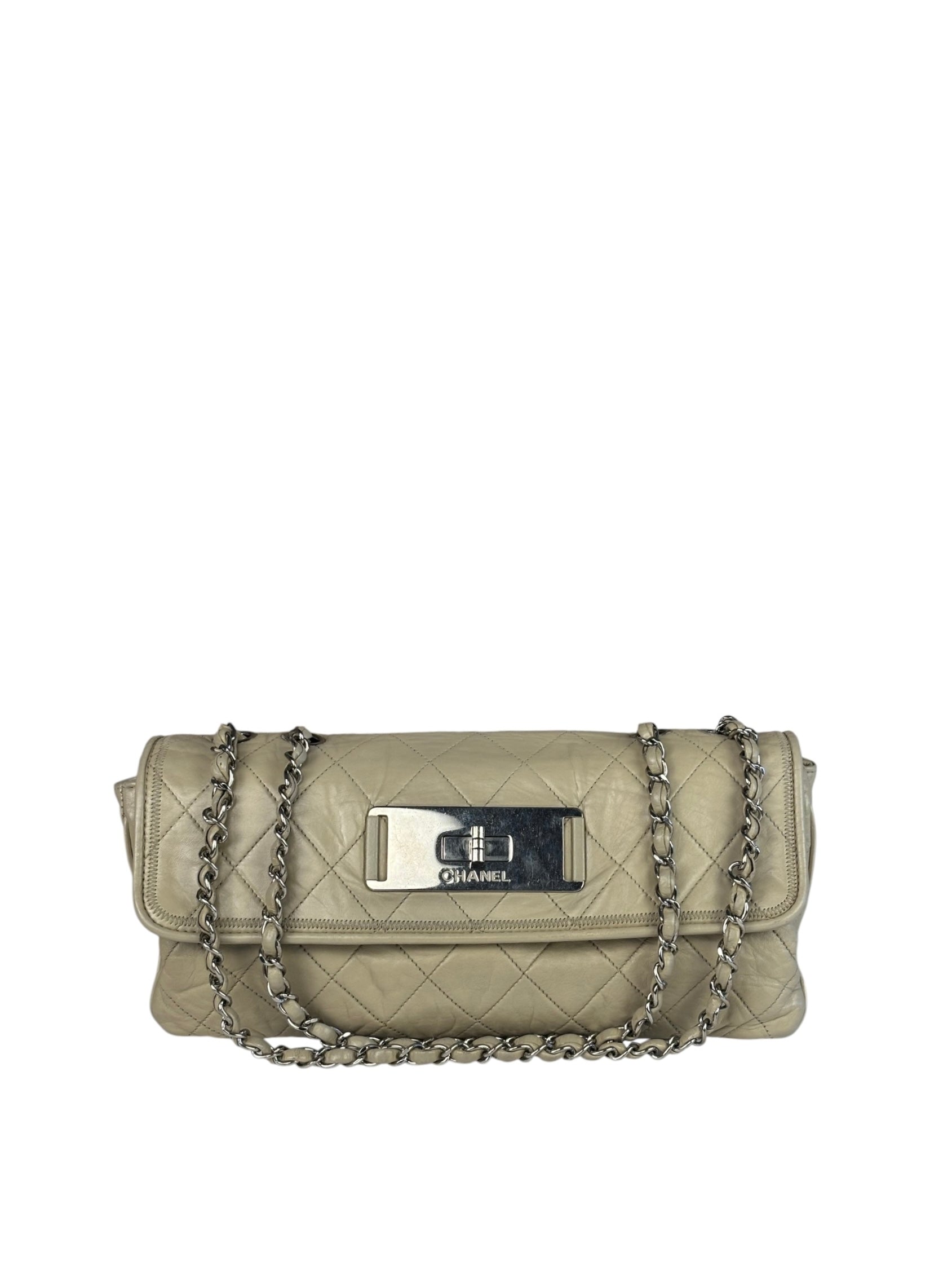 Chanel Light Grey Quilted Mademoiselle Chain Flap Bag 2008