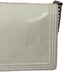 Chanel White Brushed Leather L Boy Bag 2012