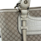 Celine Beige Leather Trim Macadam Boogie Tote