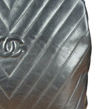 Chanel Black Chevron Quilted Tassel Fringe Tote 1992