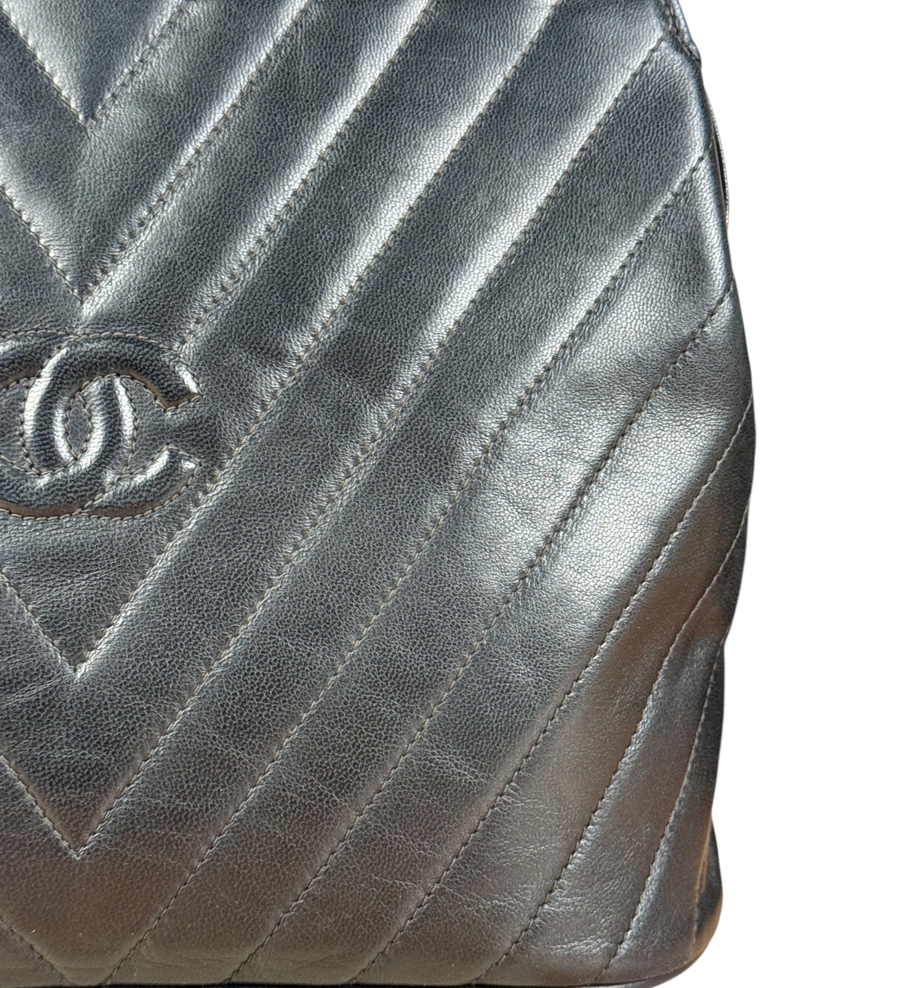 Chanel Black Chevron Quilted Tassel Fringe Tote 1992