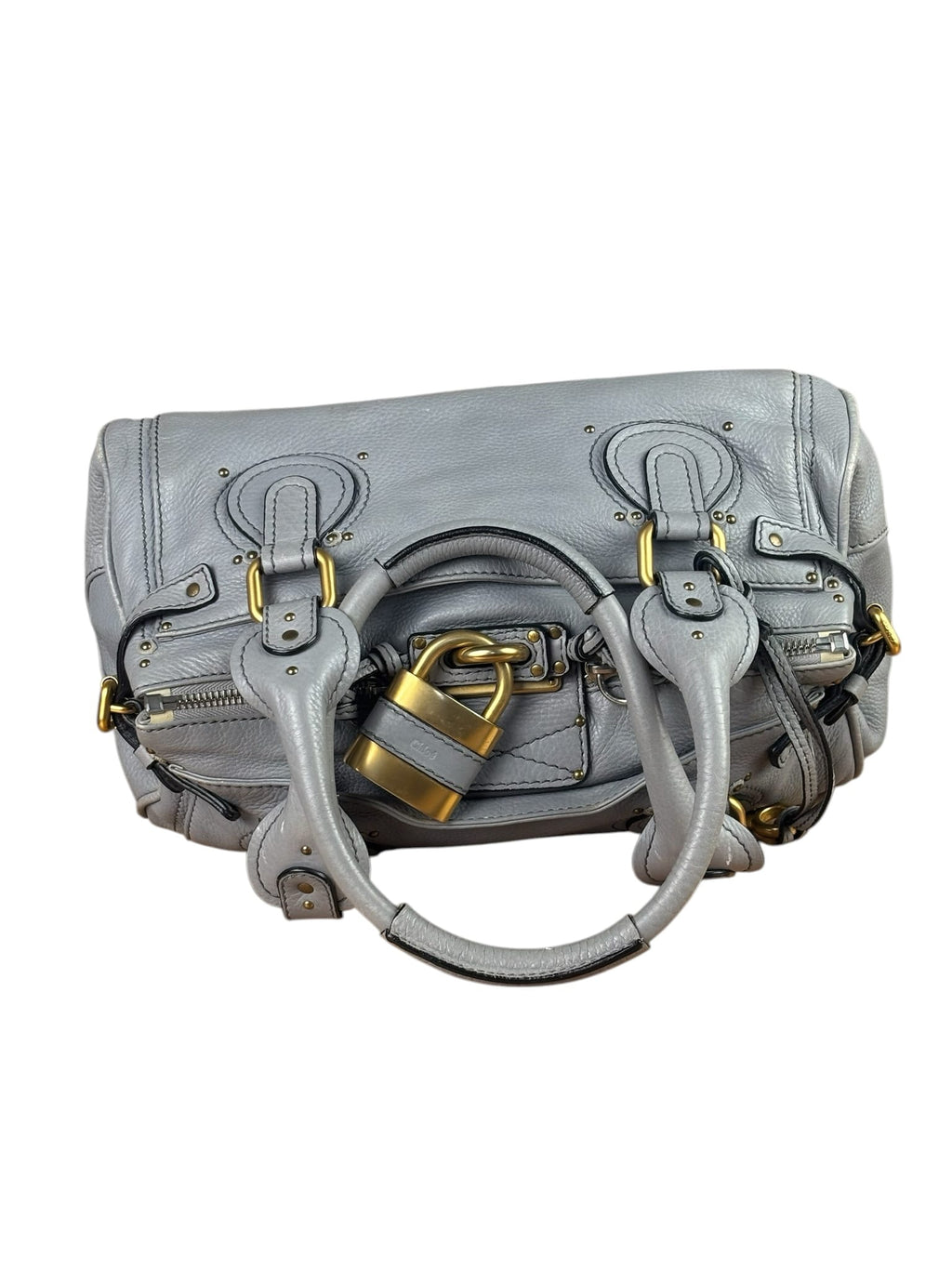 Chloe Grey Leather Paddington Handbag
