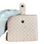 Bottega Veneta Intreccio Leather Wallet Light Pink