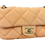 Chanel CC Flap Bag Peach Jersey Quilt