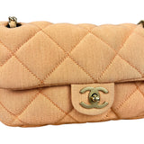 Chanel CC Flap Bag Peach Jersey Quilt
