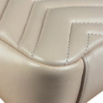 Gucci Pink Beige Leather Marmont Matelasse Small Shoulder Bag