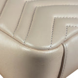 Gucci Pink Beige Leather Marmont Matelasse Small Shoulder Bag