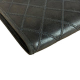 Chanel Vintage Dark Brown Leather Quilted CC Long Wallet