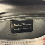 Salvatore Ferragamo Vintage Black Lizard Embossed Leather Pochette
