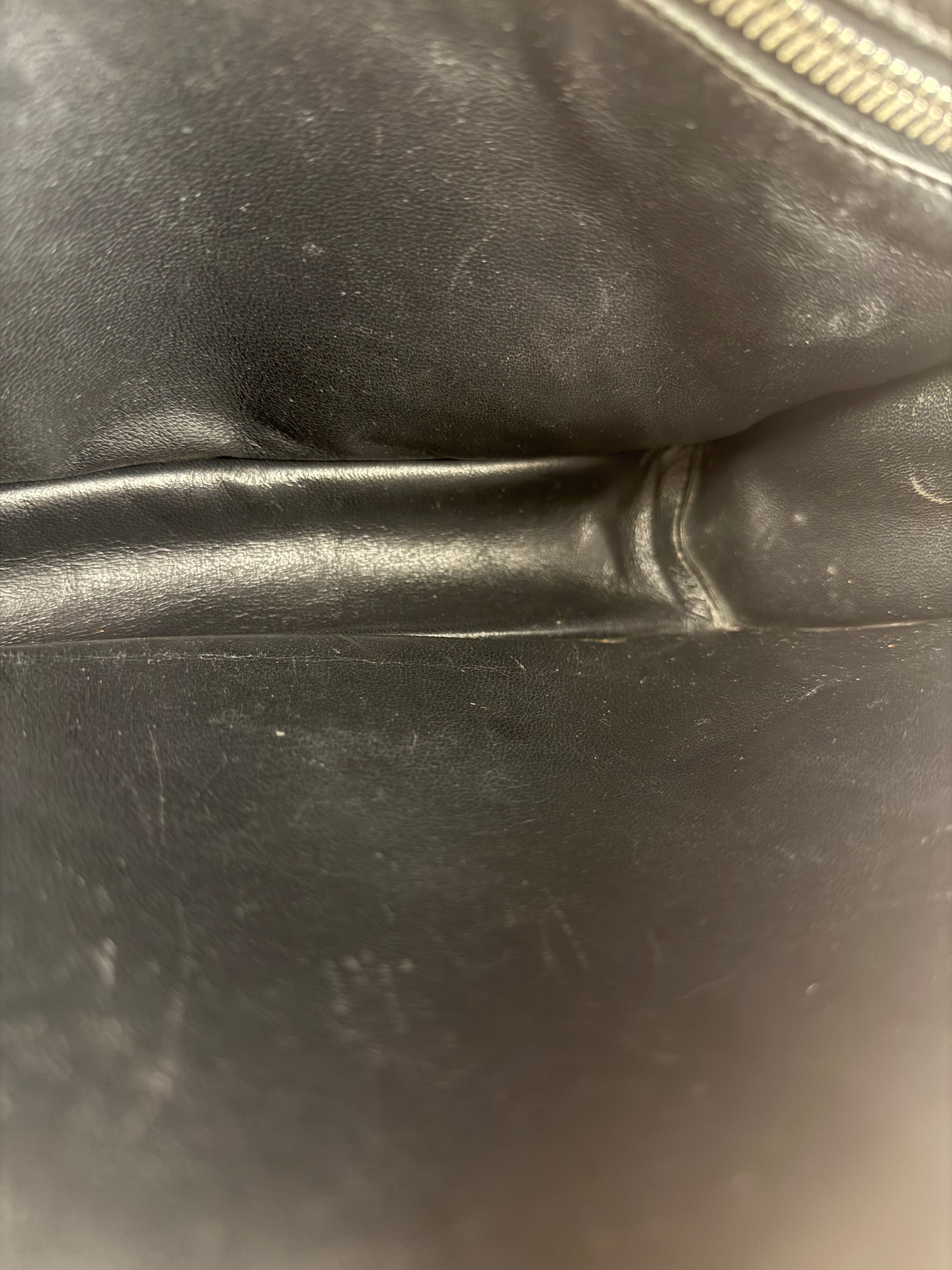 Prada Black Saffiano Bellhop Leather Travel Pouch