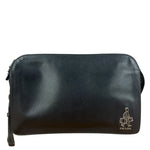 Prada Black Saffiano Bellhop Leather Travel Pouch