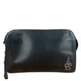 Prada Black Saffiano Bellhop Leather Travel Pouch