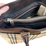 Burberry Leather Trim Nova Check Tote Bag