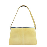 Bottega Veneta Vintage Yellow Lizard Print Clasp Handbag