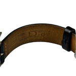 Dior Silver Dial Black Leather Strap D78-100