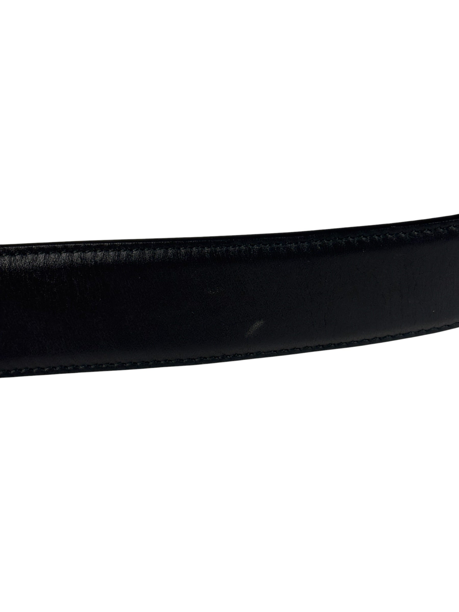 Gucci Black Leather GG Buckle Belt