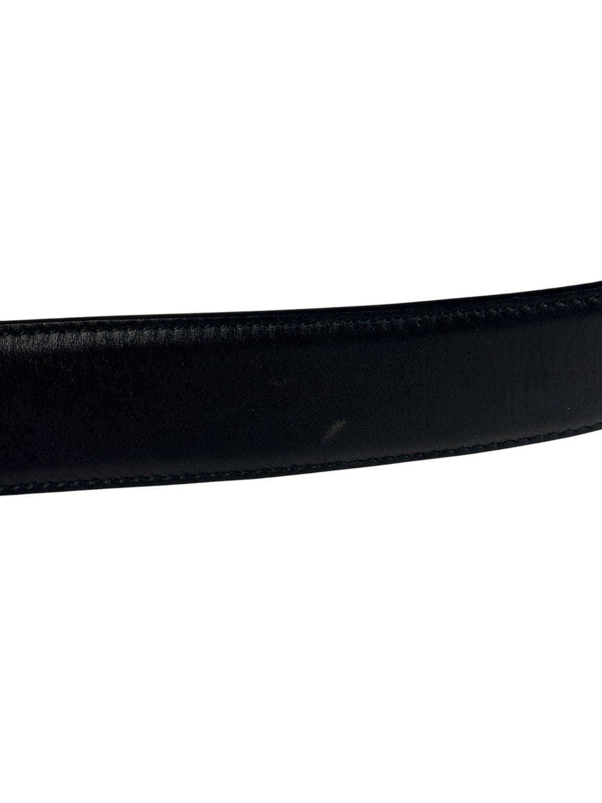 Gucci Black Leather GG Buckle Belt