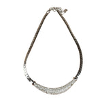 Christian Dior Vintage Rhinestone Crescent Smile Necklace