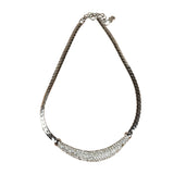 Christian Dior Vintage Rhinestone Crescent Smile Necklace