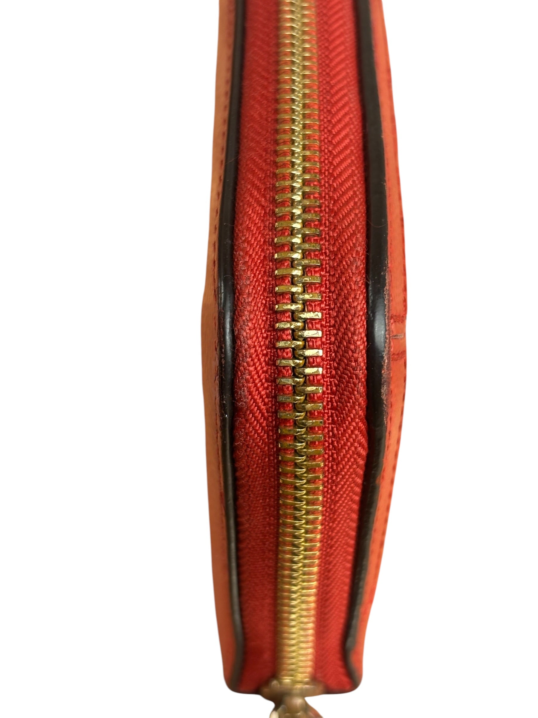 Burberry Vintage Red Leather Zip Long Wallet