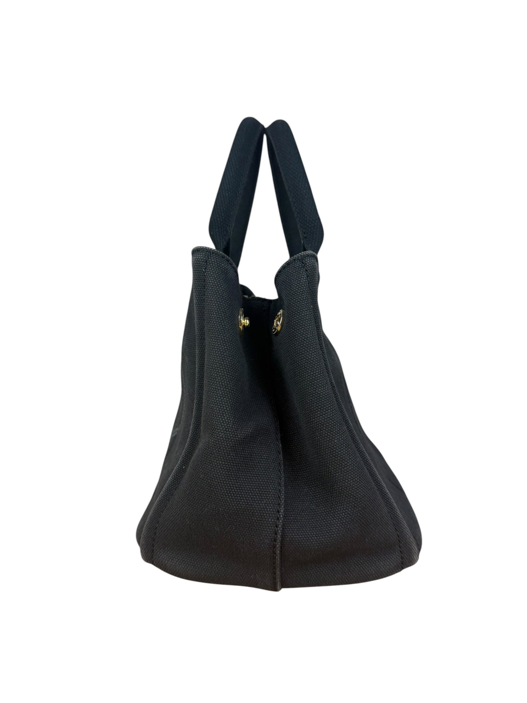 Prada Vintage Black Canvas Canapa Tote