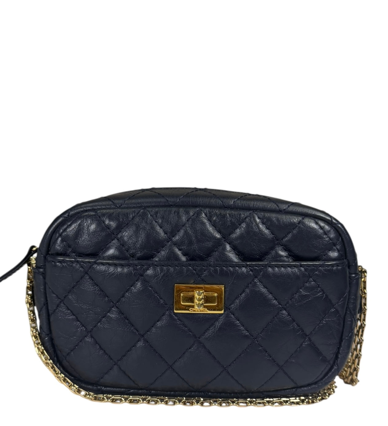 Chanel Navy Quilted Lambskin Small Camera Bag 2019