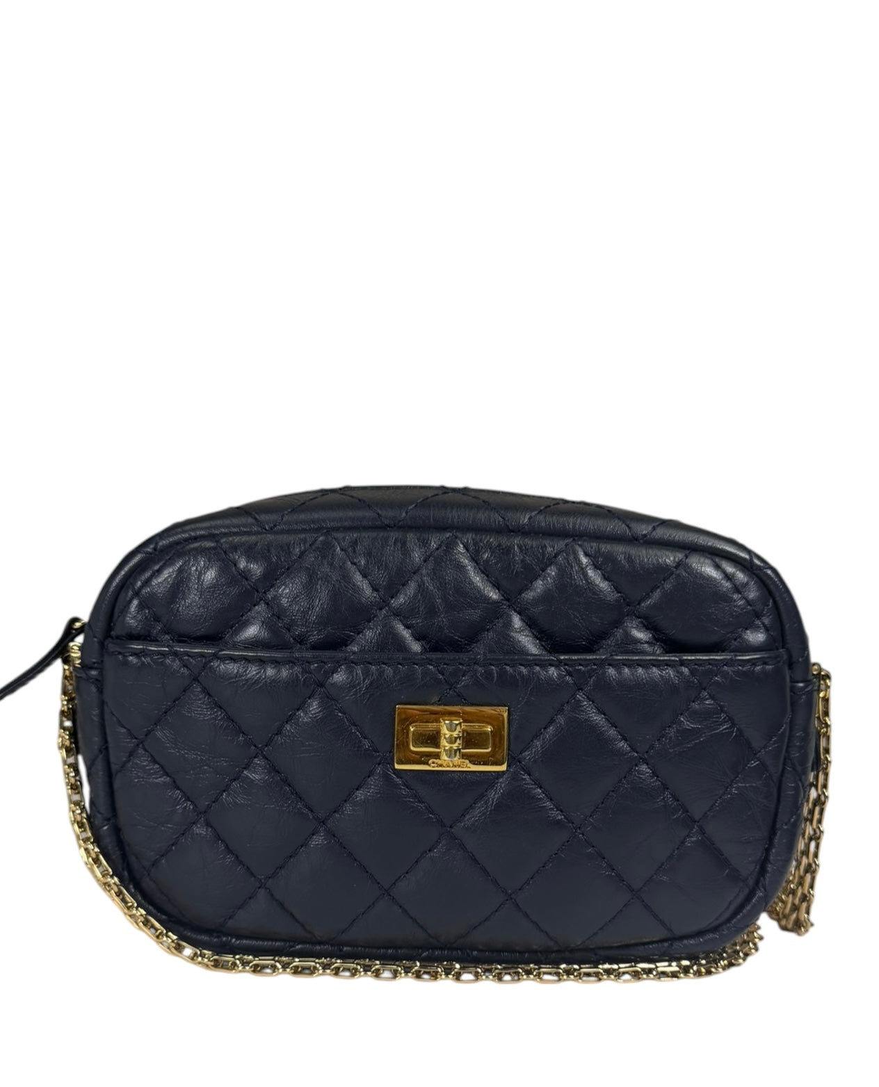 Chanel Navy Quilted Lambskin Small Camera Bag 2019