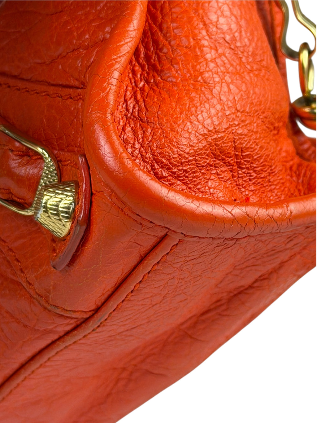 Balenciaga Red Leather Mini City Bag