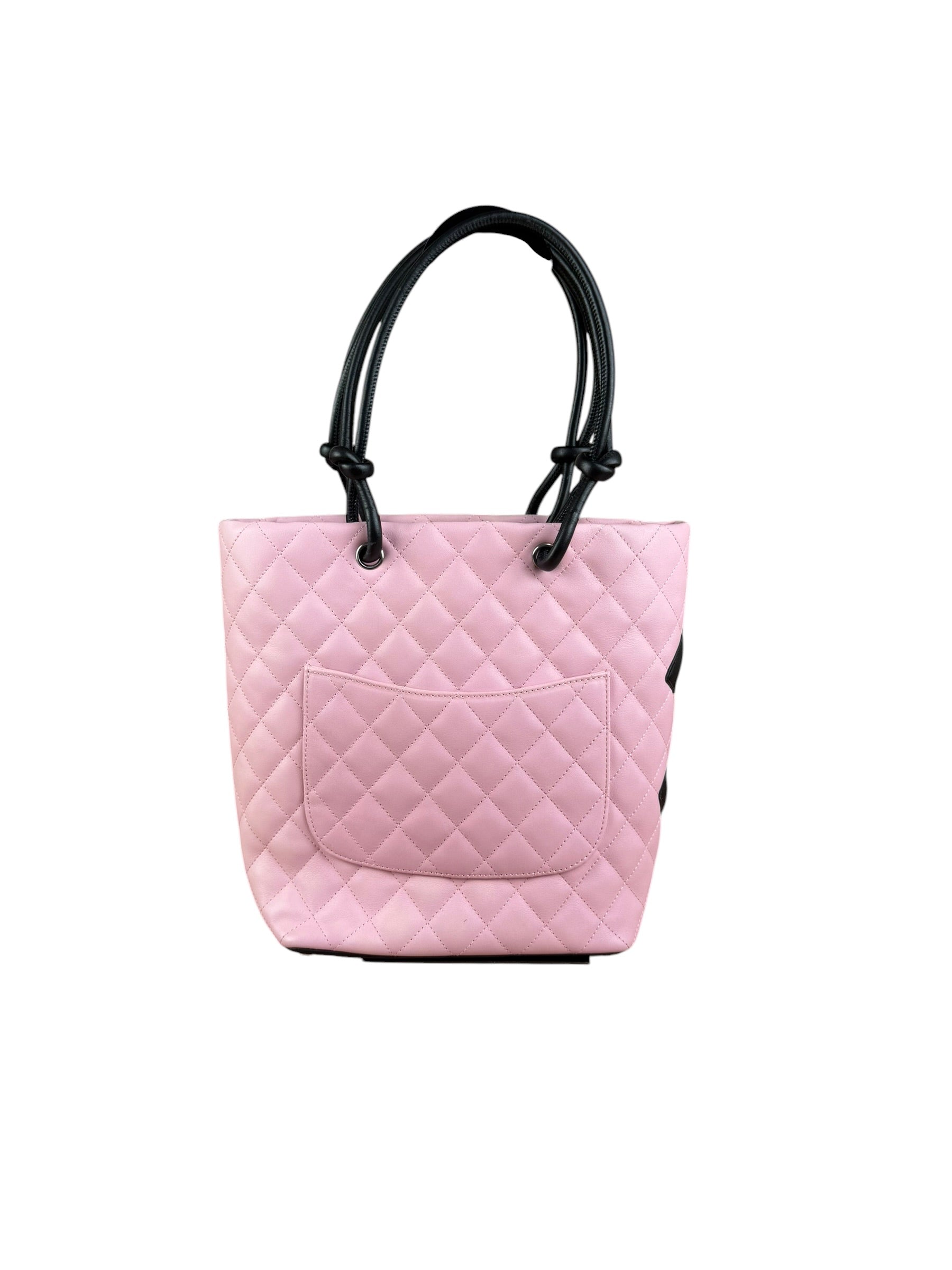 Chanel Black/Pink Cambon Quilted Leather Tote Bag 2004