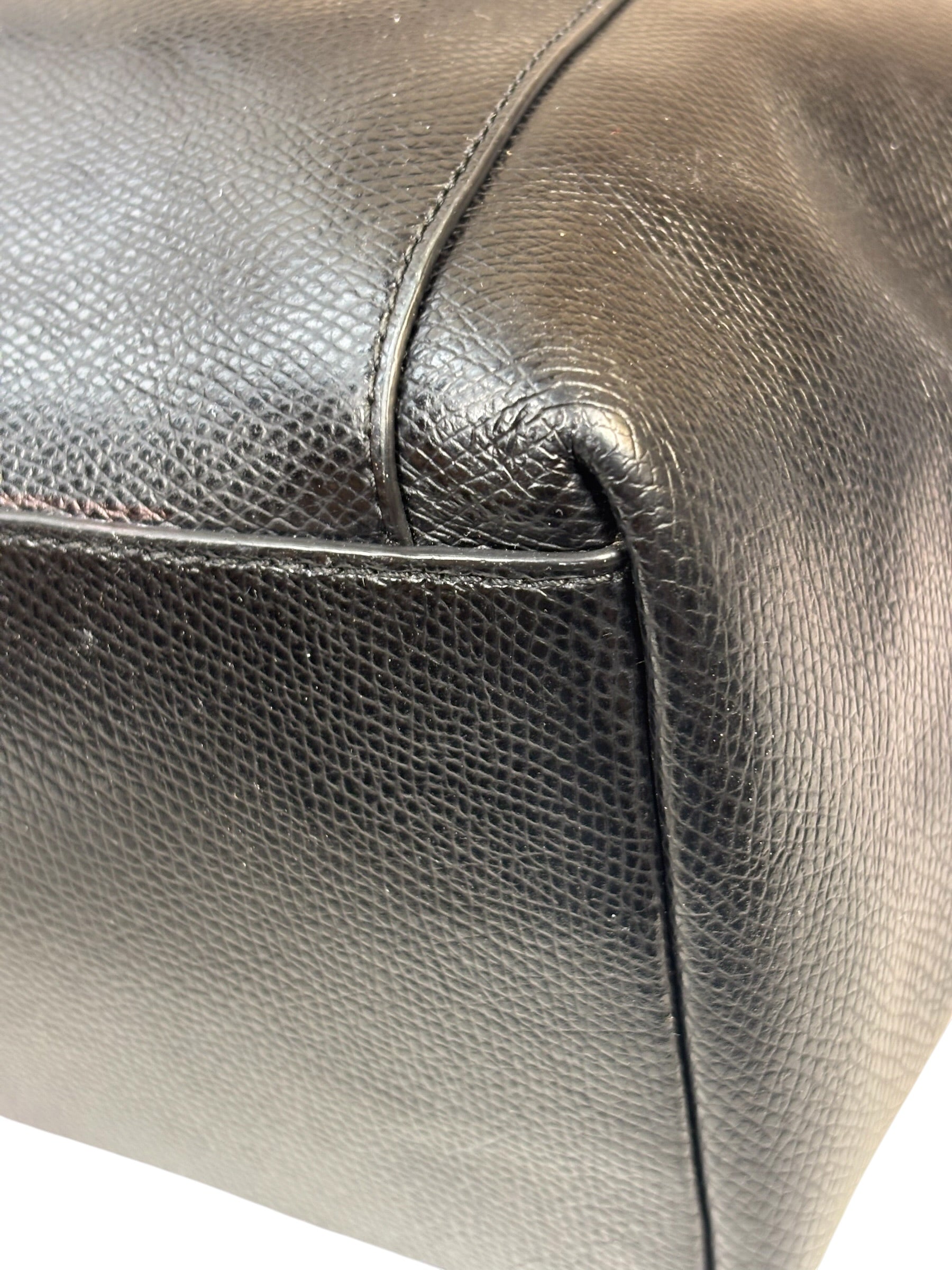 Coach Black Pebbled Leather Ava Zip Tote
