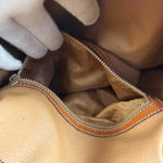 Celine Vintage Macadam Canvas Leather Trim Shoulder Bag
