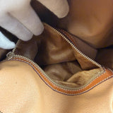 Celine Vintage Macadam Canvas Leather Trim Shoulder Bag