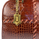 Yves Saint Laurent Vintage Croc-Embossed Leather Handbag