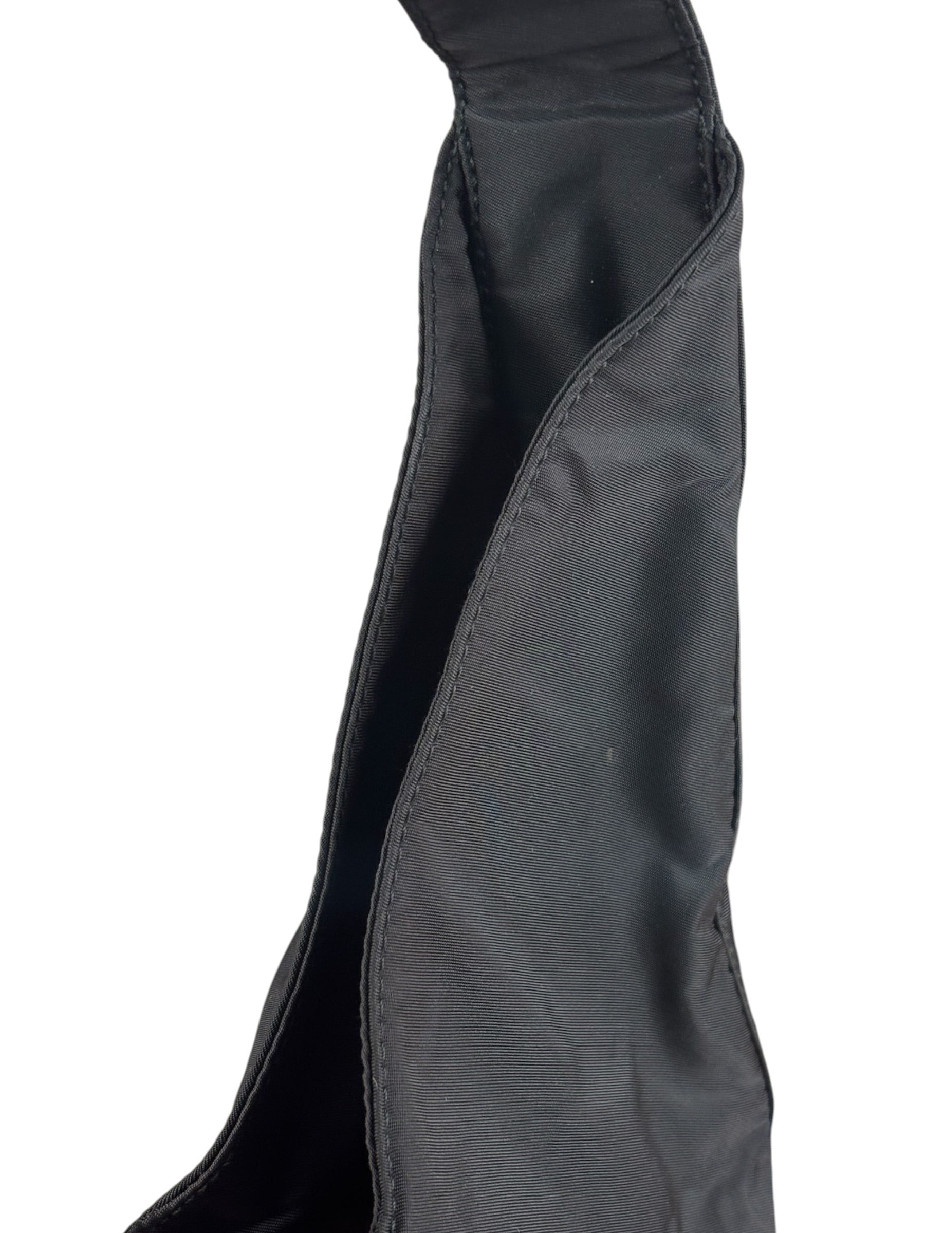 Prada Vintage Black Nylon Hobo Shoulder Bag