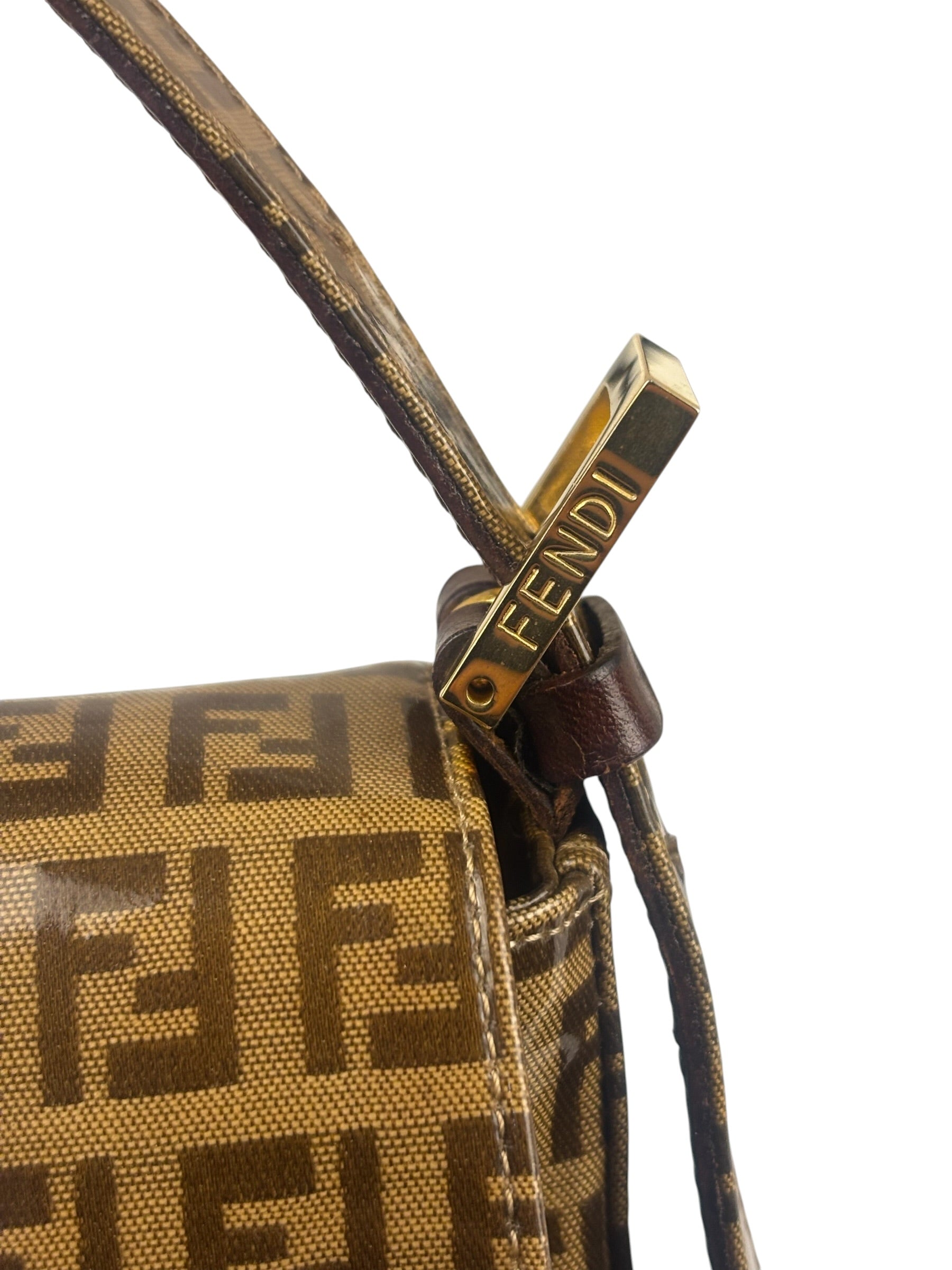 Fendi FF PVC Coated Sequin Buckle Baguette