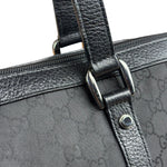 Gucci Black Leather Trim GG Canvas Abbey Zip Tote Bag