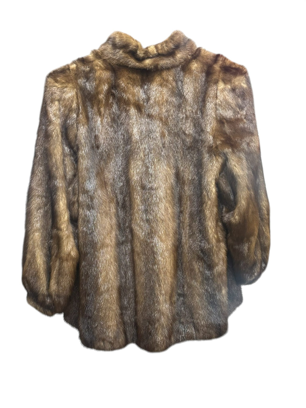 Vintage Motomachi Yamaoka Mixed Dark Brown Mink Fur Coat
