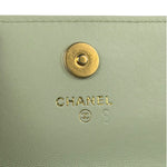 Chanel Green Quilted Leather 19 Flap Chain Card Holder 2021