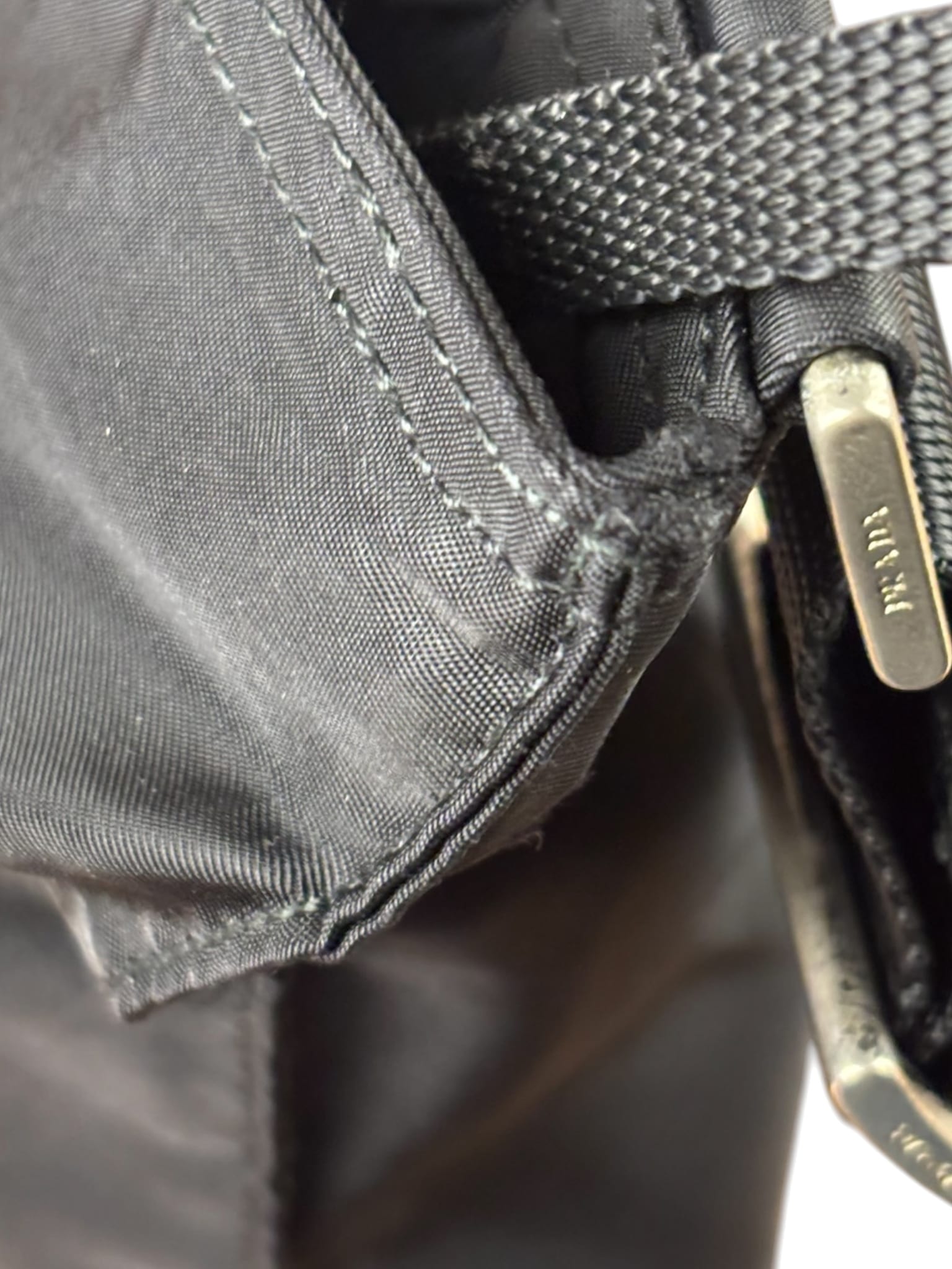 Prada Black Vela Nylon Flat Crossbody Bag