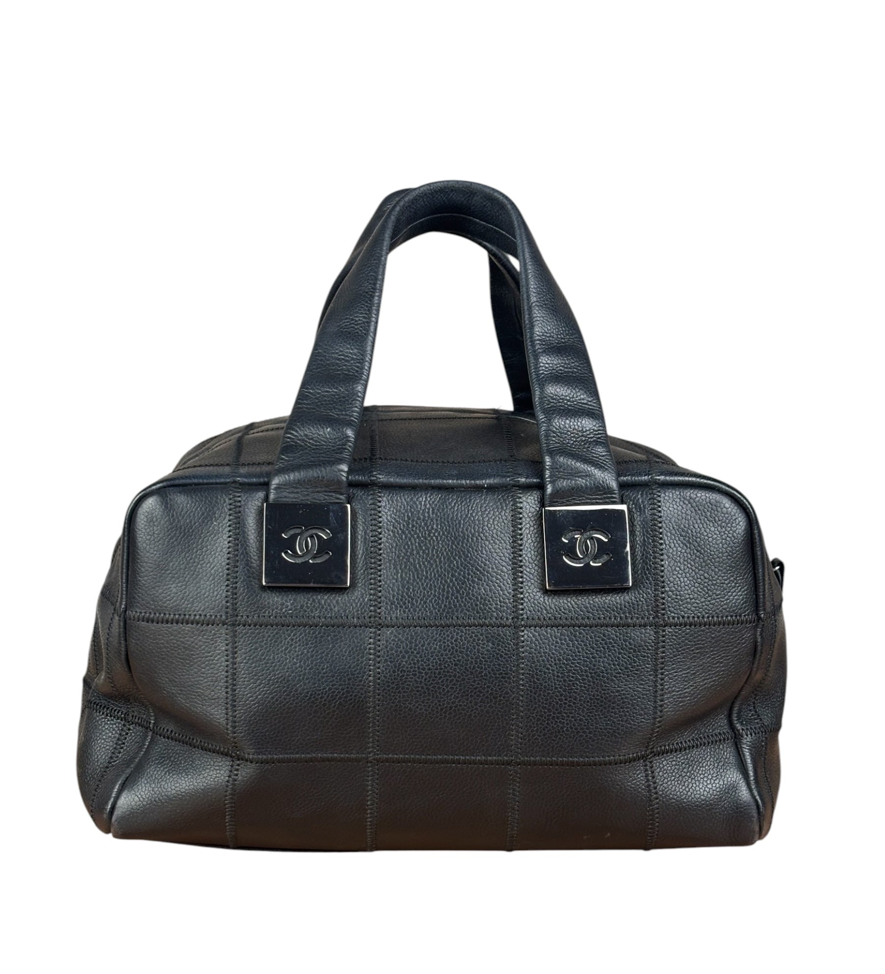 Chanel Black Chocolate Bar Bowling Hand Bag - 2003