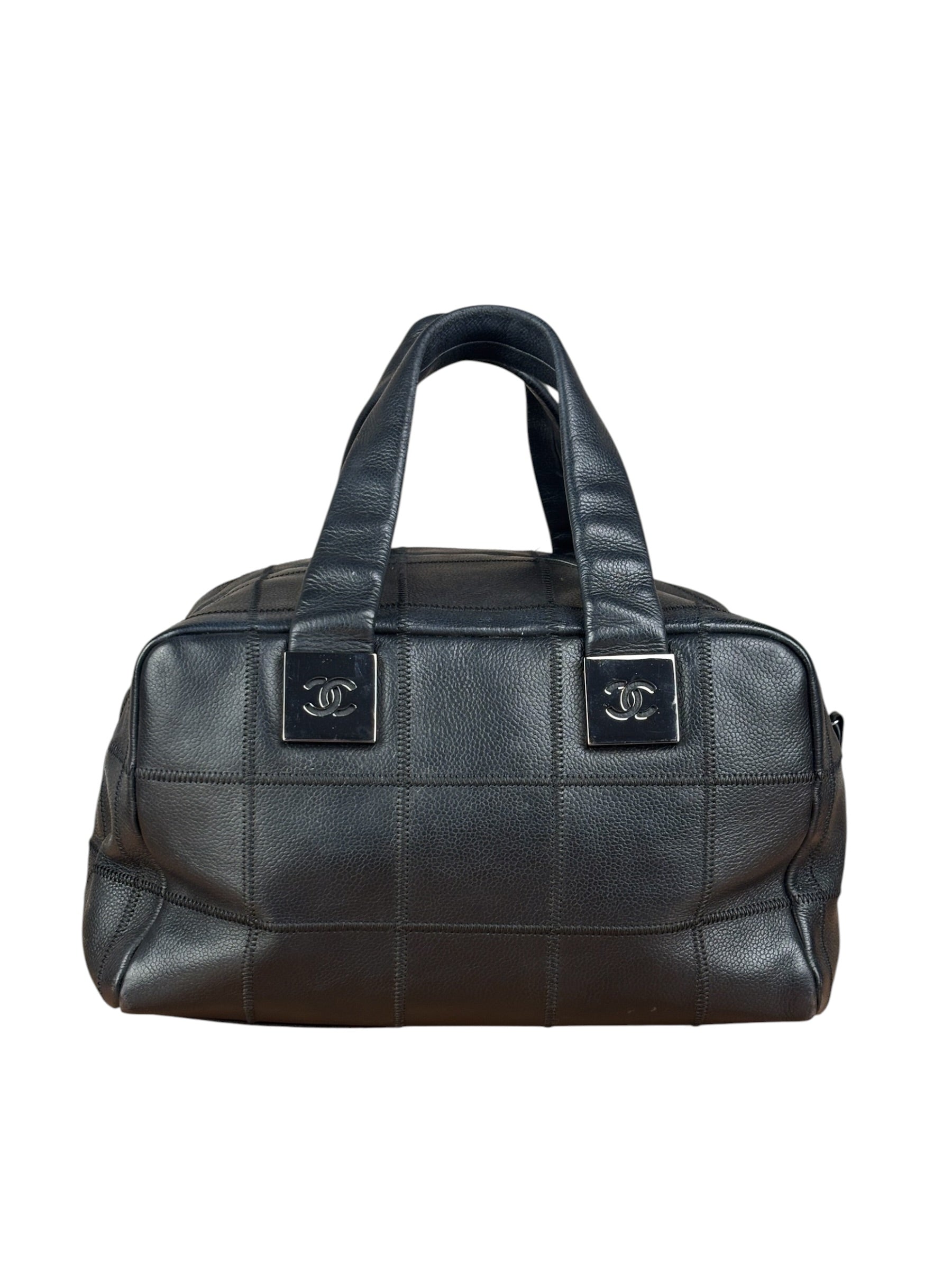 Chanel Black Chocolate Bar Bowling Hand Bag - 2003