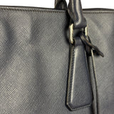 Prada Navy Blue Saffiano Leather Vertical Tote Bag
