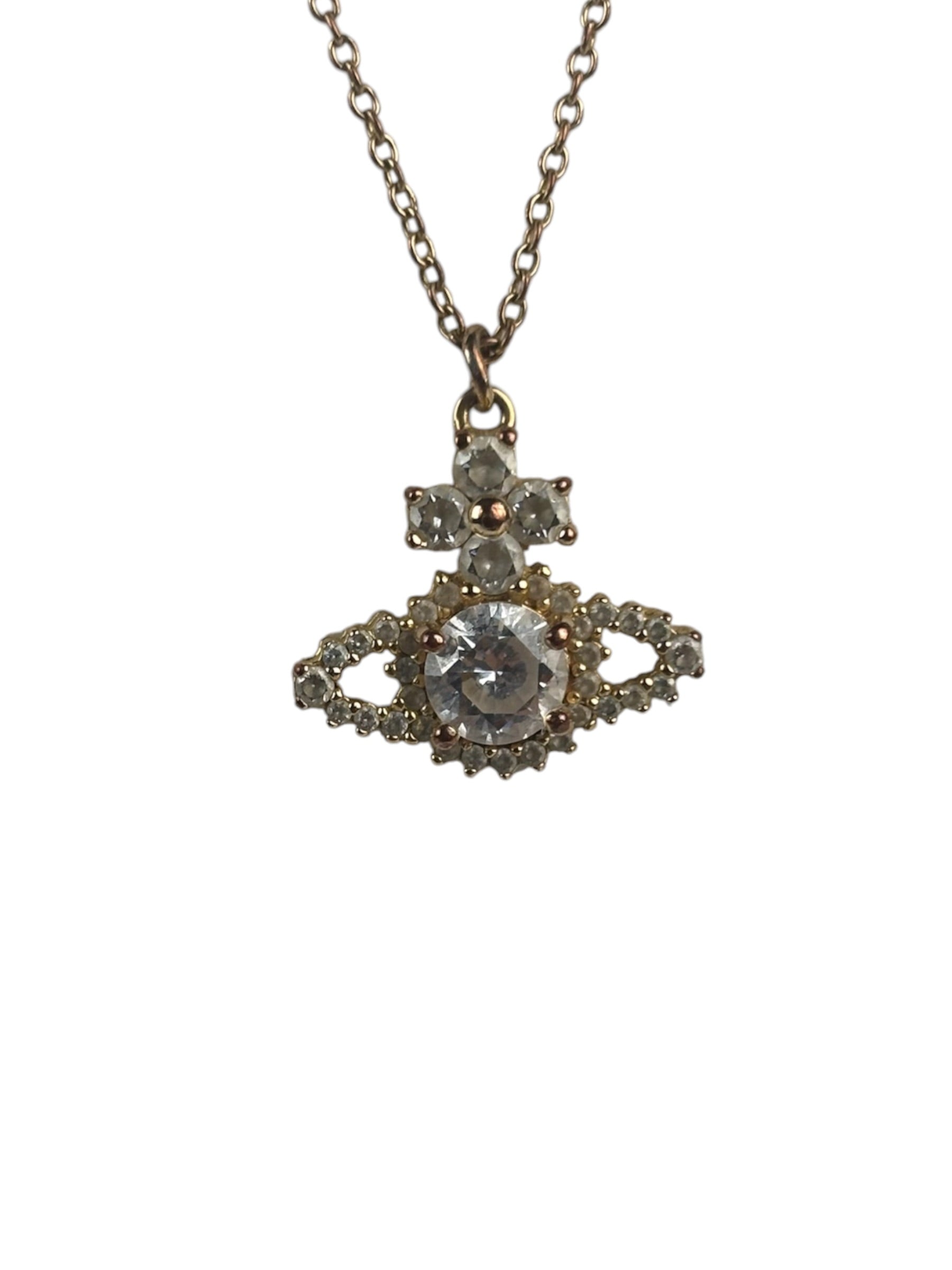 Vivienne Westwood Rhinestone Orb Pendant Necklace