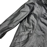 Vintage Black Vegan Leather Long Coat