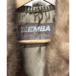 Emba Vintage Brown Leather Trim Mink Fur Coat