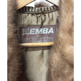 Emba Vintage Brown Leather Trim Mink Fur Coat