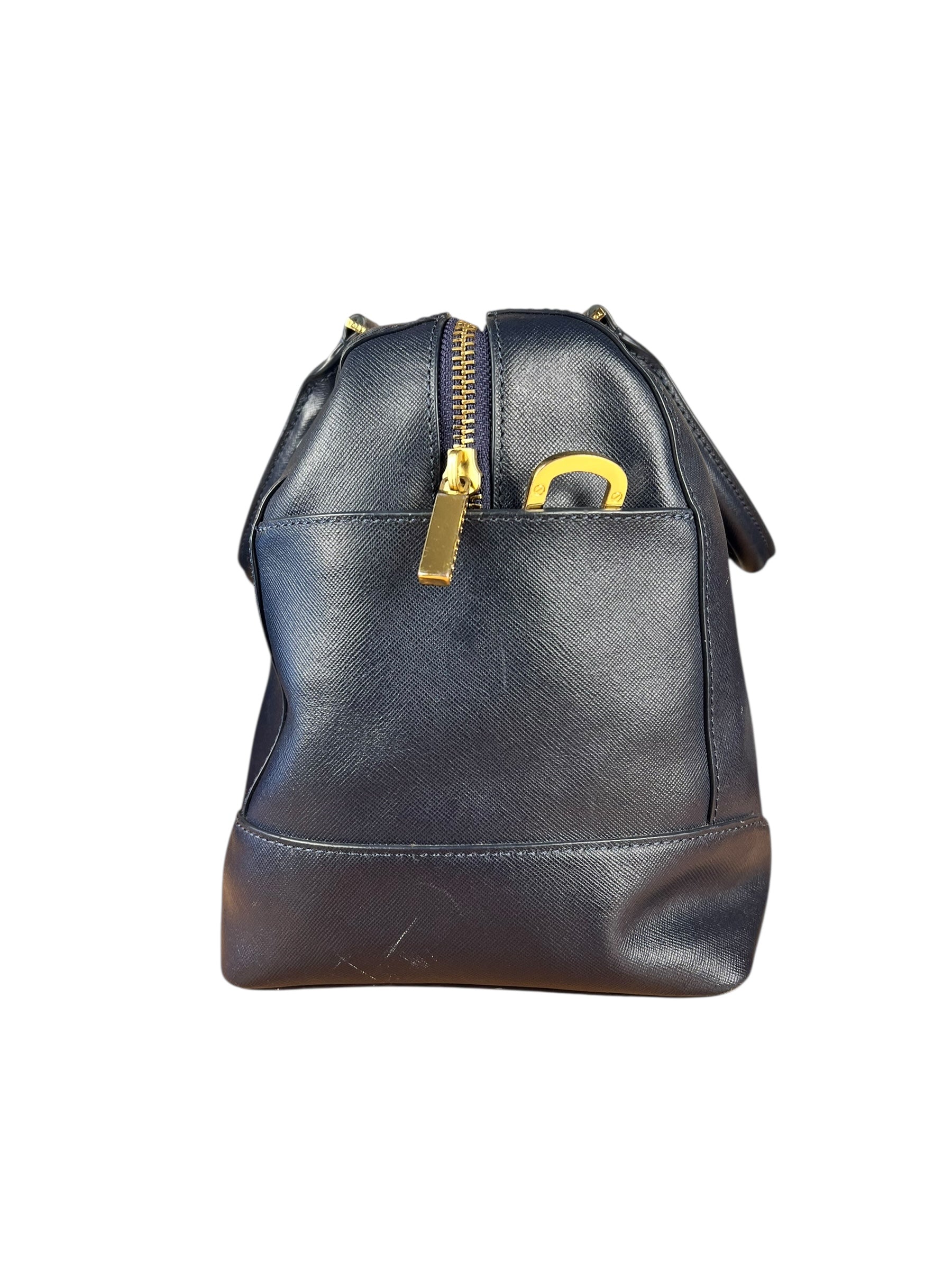 Tory Burch Saffiano Leather Navy Boston Bag