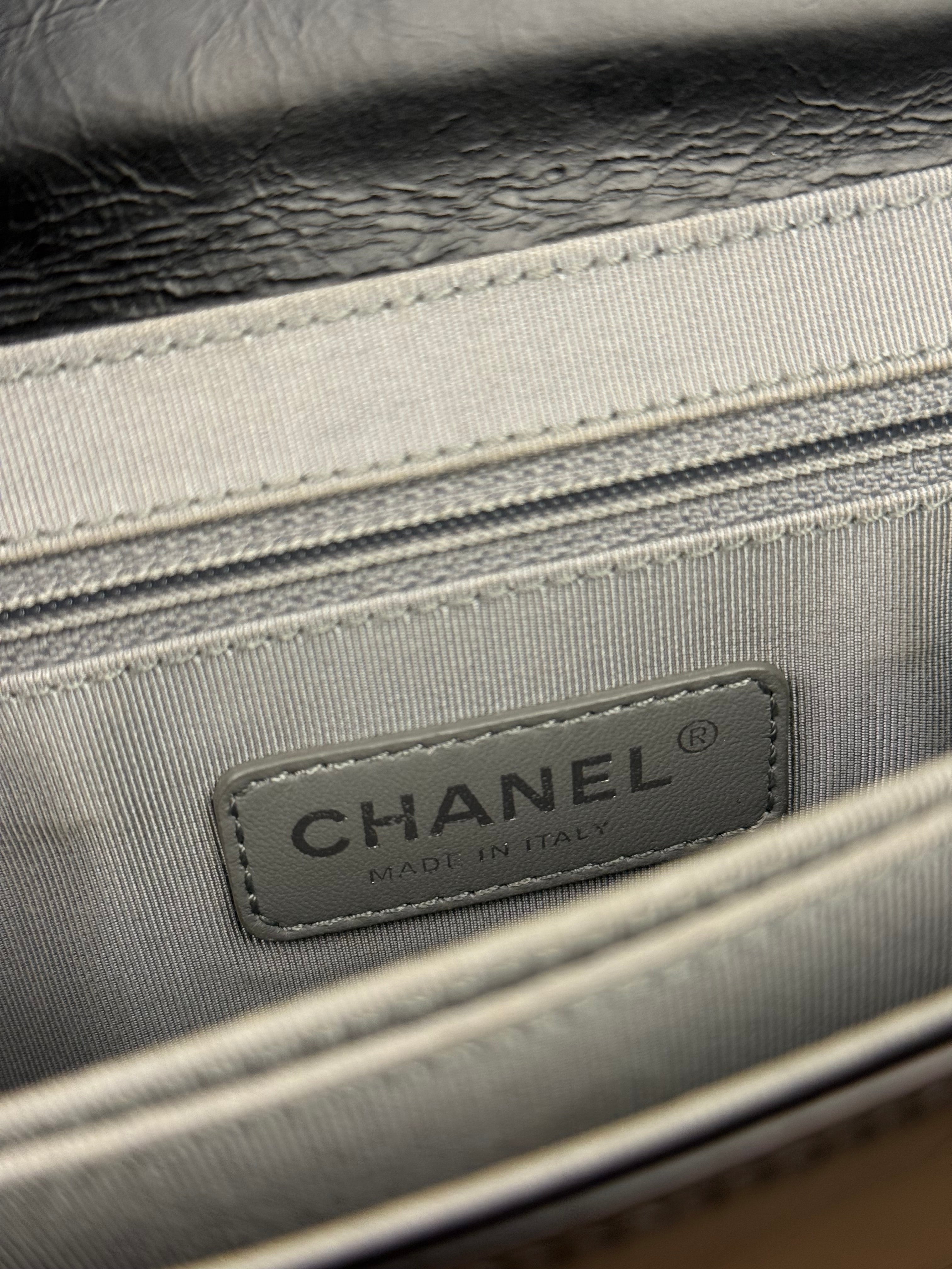 Chanel Black Leather Paris-Seoul Korean Garden Flap Bag 2015
